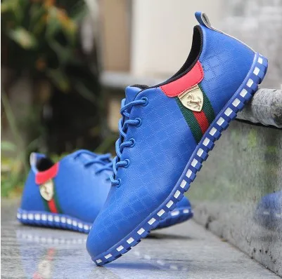 1426-blue Sycatree Male Leather Casual Shoes for Men Canvas Shoes Outdoor Sneakers Air Mesh Flats Breathable Brand Shoes Plus Size 46 - Цвет: 1426-blue
