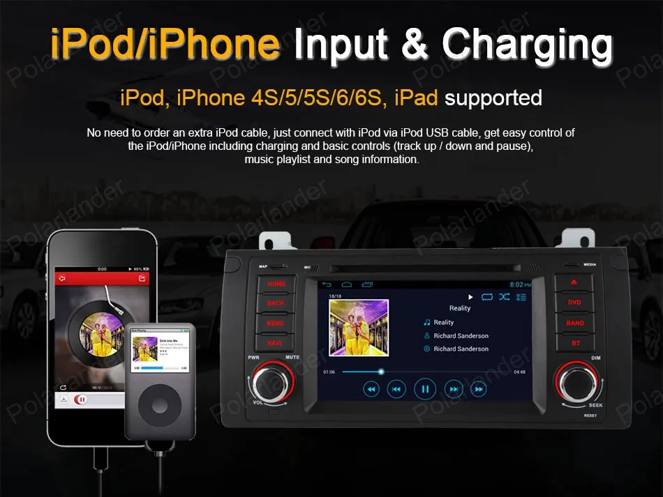 1024*600 Android Поддержка автомобильного DVD BT 3G WiFi GPS DTV DAB + OBDII DVR TPMS для B/MW/E39/X5/M5/E38/E53 FM AM