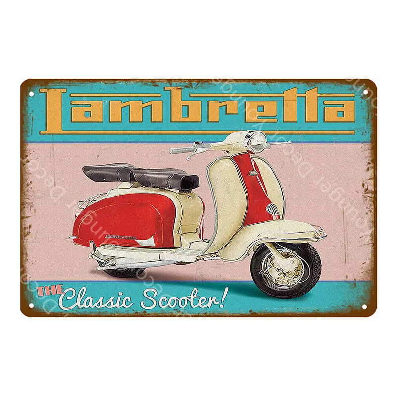 Классический велосипед мотоцикл Vespa ламбретта знаки мВ парковка Только стая для