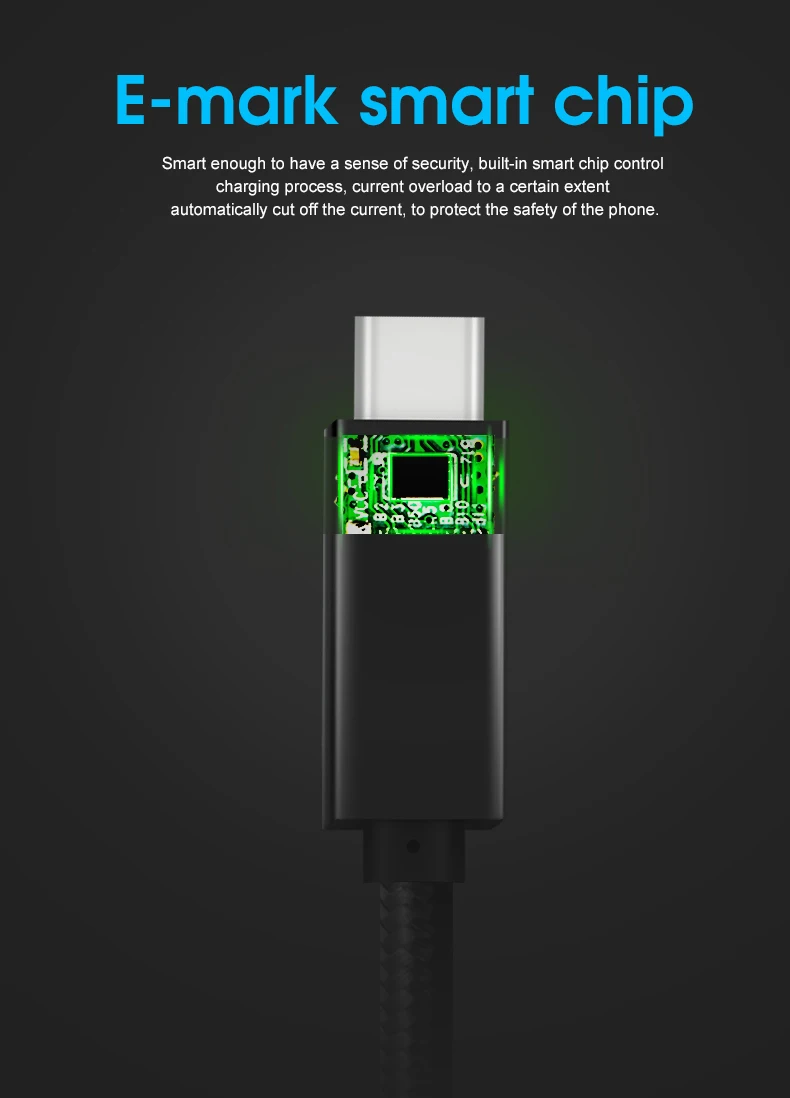 Кабель USB 3,1 type-C 100W цифровые кабели питания type C 5A 20V для USB C Macbook hp Dell USB-IF thunderbolt3
