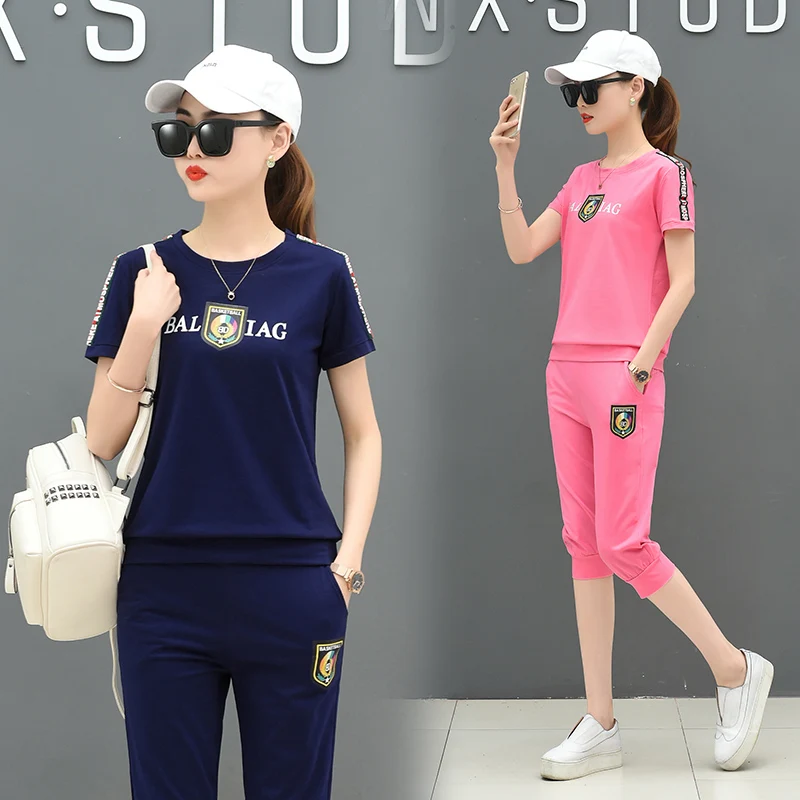 Лето 2019 Весна и Хит новый большой размер модный костюм с коротким рукавом женский