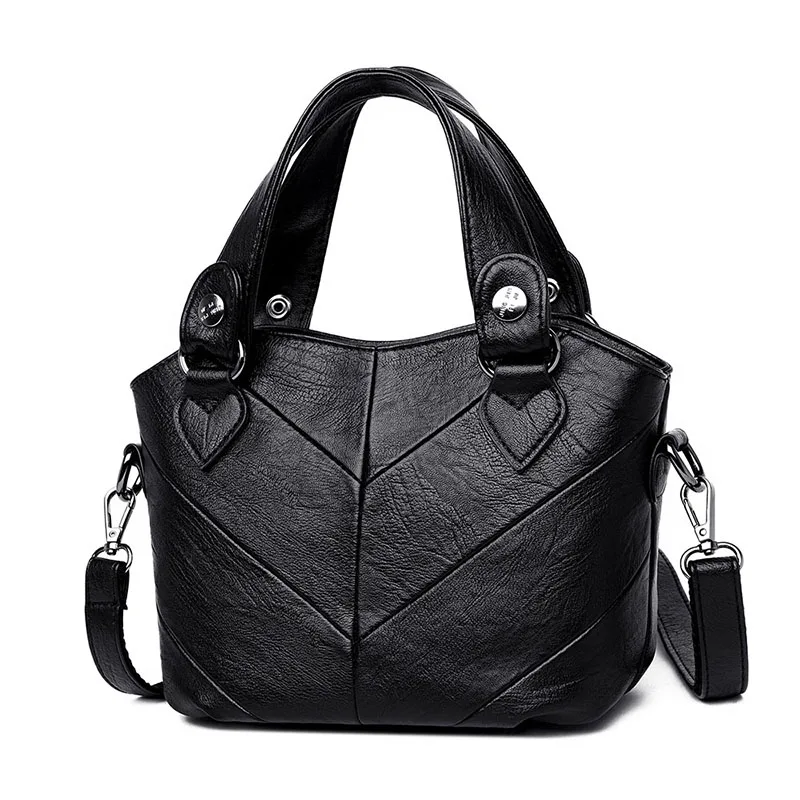 Женская Черная маленькая сумка из искусственной кожи модная классическая через