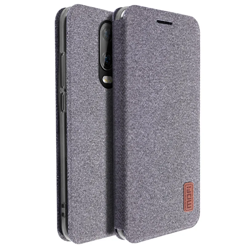 gray Чехол oneplus 6 t 1+ 6 t откидная крышка Силиконовая задняя полностью радиоэкранирующая ткань с никелево-медной нитью футляр для телефона MOFi чехол one plus 6 t - Цвет: gray