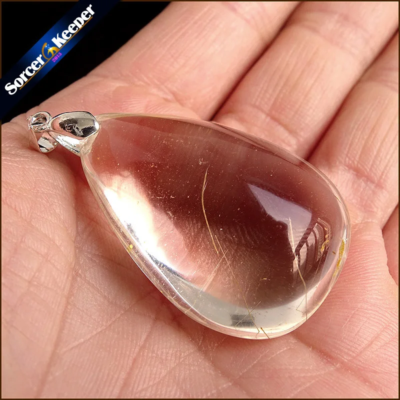 Натуральные камни рутилированный кварц Подвеска волосы кристалл бесплатно