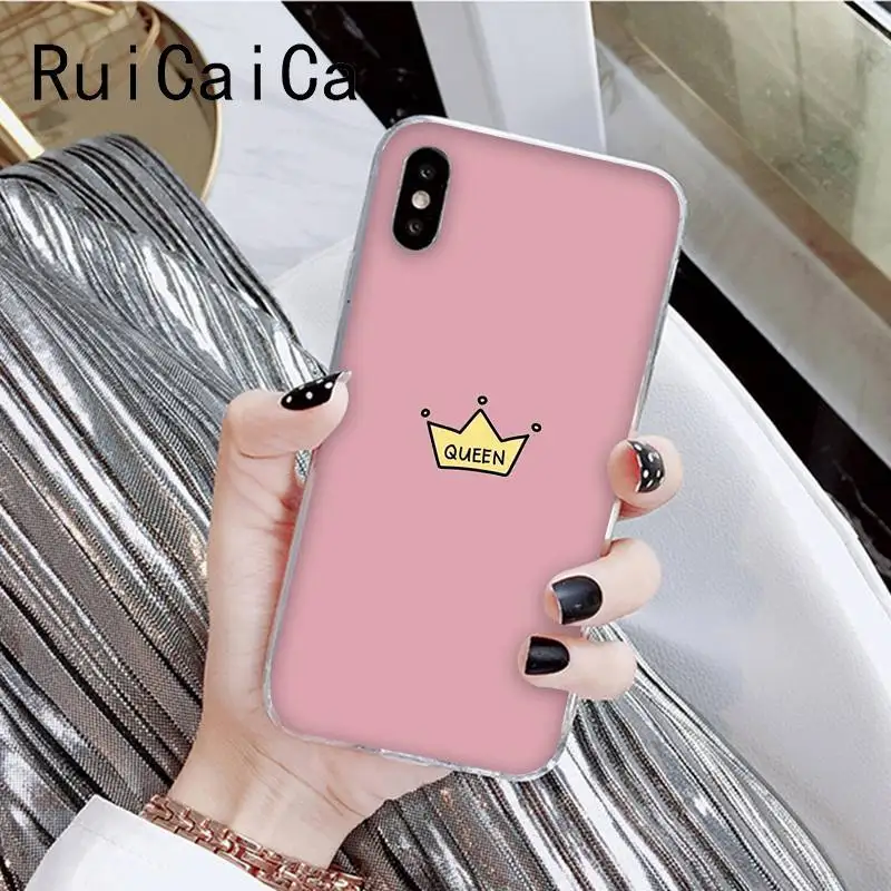 RuiCaiCa Queen Корона так здорово с милым рисунком эстетическое чехол для телефона iPhone8