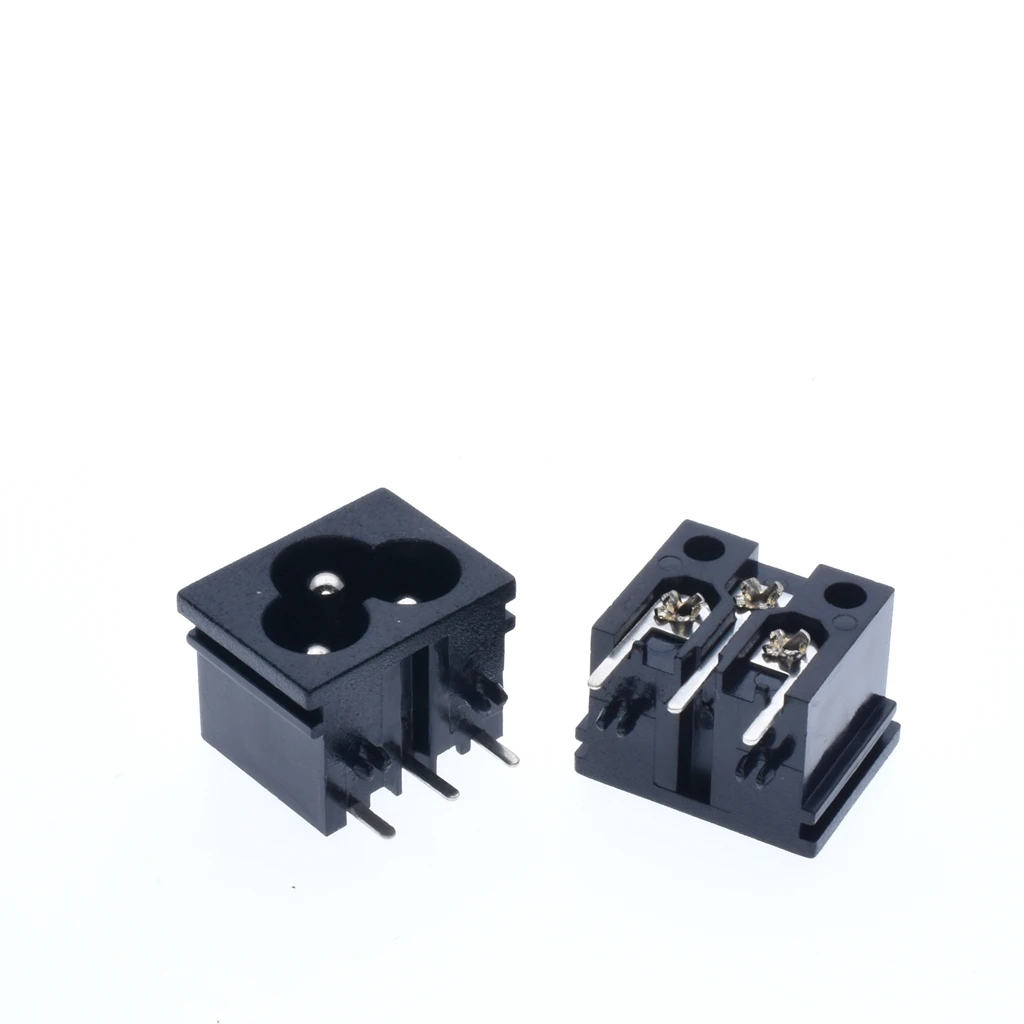 IEC320 C6 3-контактный переменного тока Мощность штекер входное гнездо 250V 2.5A черный
