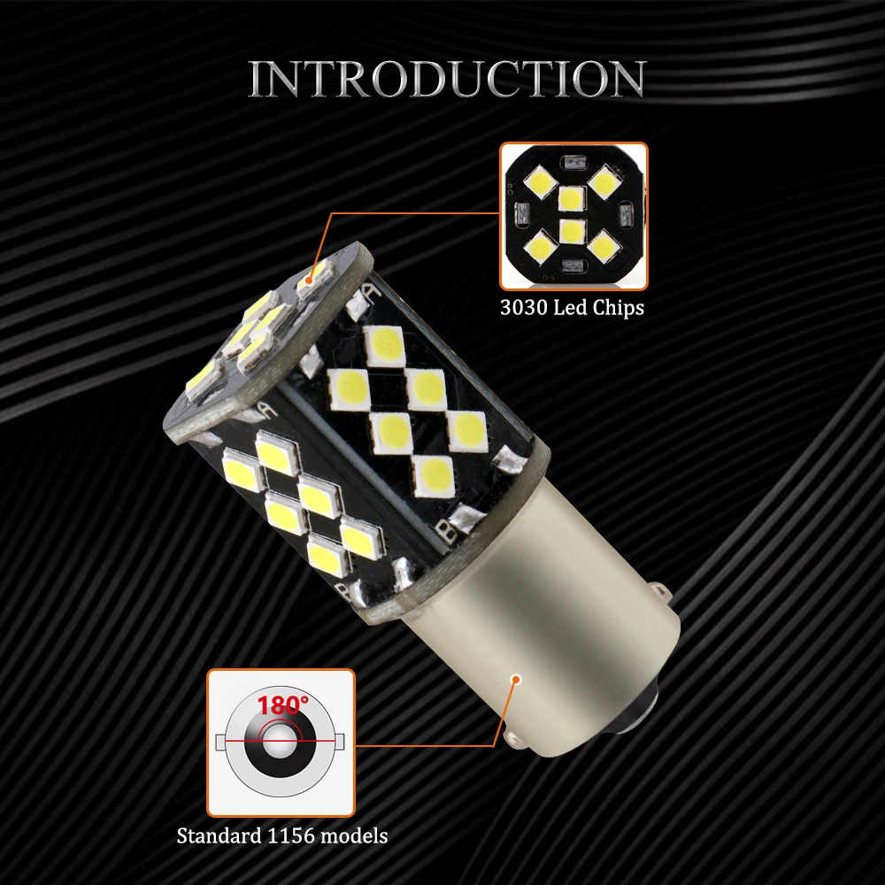 10 50 шт./лот S25 1156 1157 T20 7440 7443 3030 24 SMD для внешних тормозных ламп Canbus задние фонари