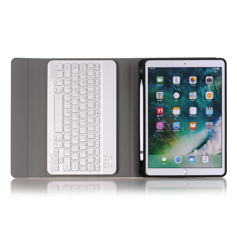 Для iPad Air 3 10 5 Съемный Bluetooth русский/испанский/Иврит Клавиатура + Тонкий Стенд PU