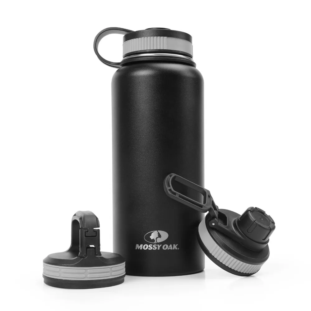 MOSSY OAK 32Oz Спортивная бутылка для воды из нержавеющей стали с вакуумной изоляцией с широким горлом герметичная двойная стенная бутылка с 3 крышками