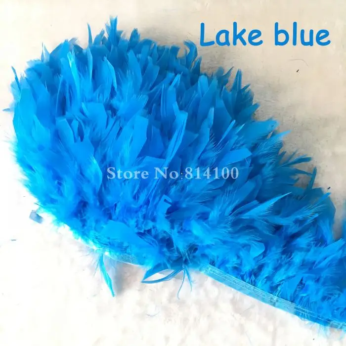 Lake Blue 10 ярдов/партия темно-зеленый индюшат перо бахрома перо шлейф отделка 10-15 см Марабу перо пушистый для вечеринки одежда аксессуары - Цвет: Lake Blue