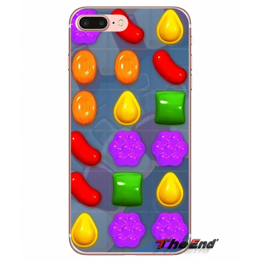 Мягкий силиконовый чехол для iPhone X 4 4S 5 5S 5C SE 6 6S 7 8 Plus Samsung Galaxy J1 J3 J5 J7 A3 A5 2016 2017 candy crush
