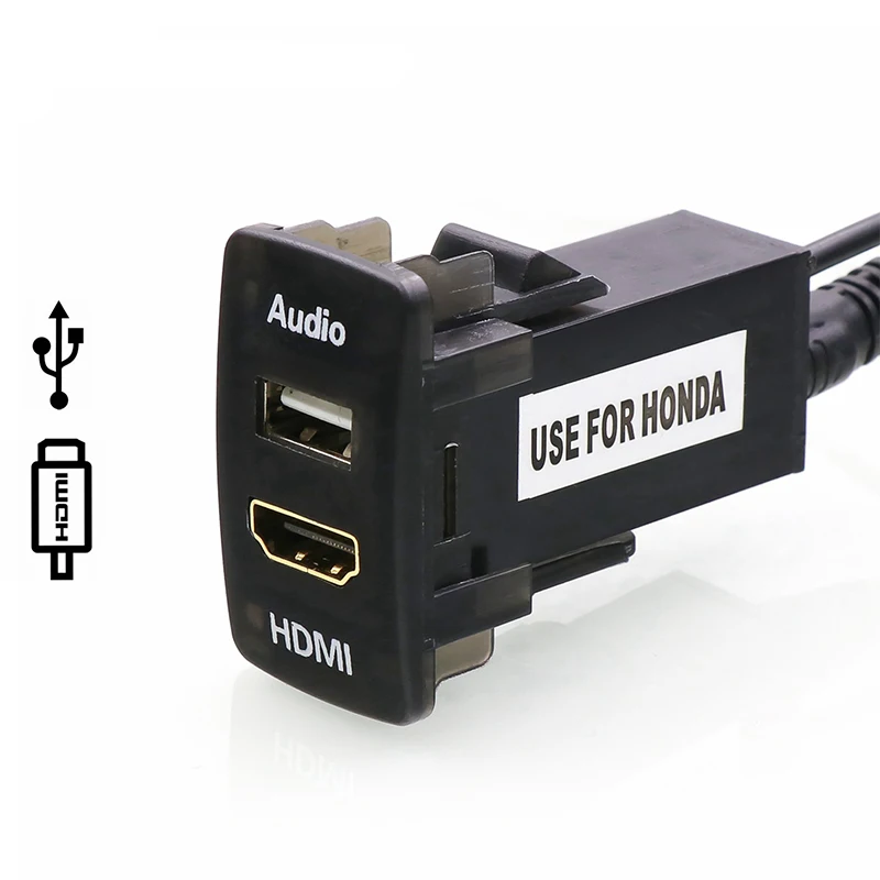 Автомобильное зарядное устройство USB разъем аудио порт с HDMI для Honda Civic Spirior CRV Fit Jazz