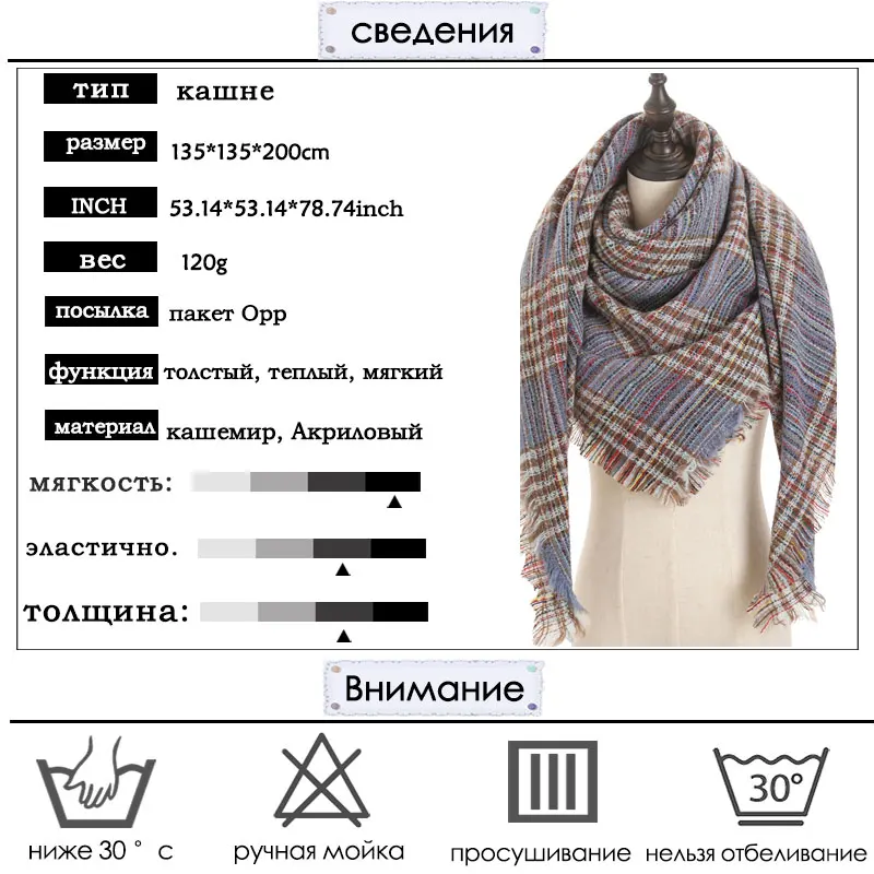 Брендовый дизайнерский Женский кашемировый шарф, треугольные зимние шарфы, женские шали и палантины, вязаное одеяло, шейный платок в полоску, новинка