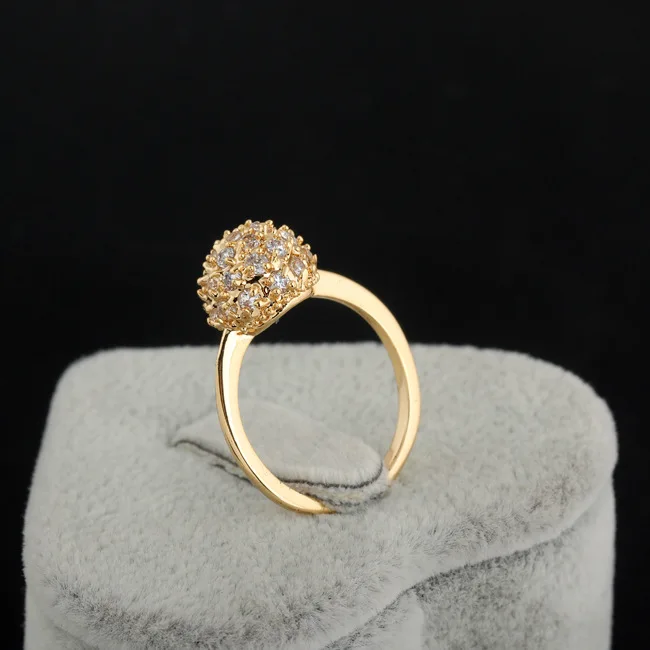 Round Ball White Zircon Rose Gold Color Ring For Women US# Size #6 / #7 #8 #9 M03-J0524 | Украшения и аксессуары