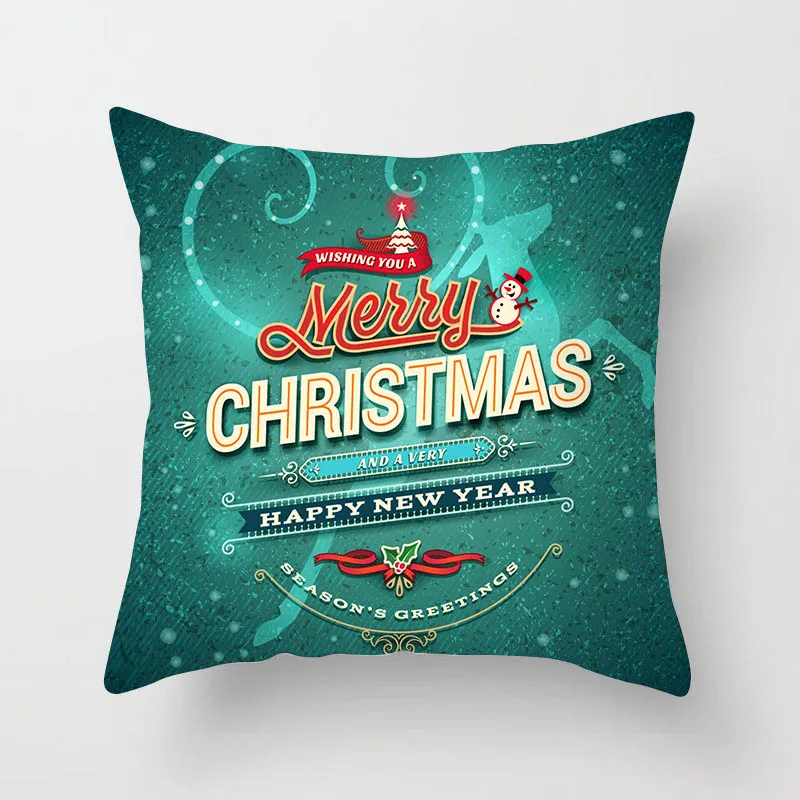 4 YWZN Рождественские декоративные Наволочки чехол s полиэстер Merry Christmas Throw Наволочка Чехол Санта Клаус наволочка с оленем вапити poszewka - Цвет: 4