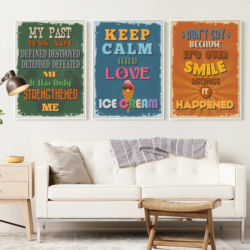 Элегантный поэтический вдохновляющий Ретро Стиль Английский современный холст