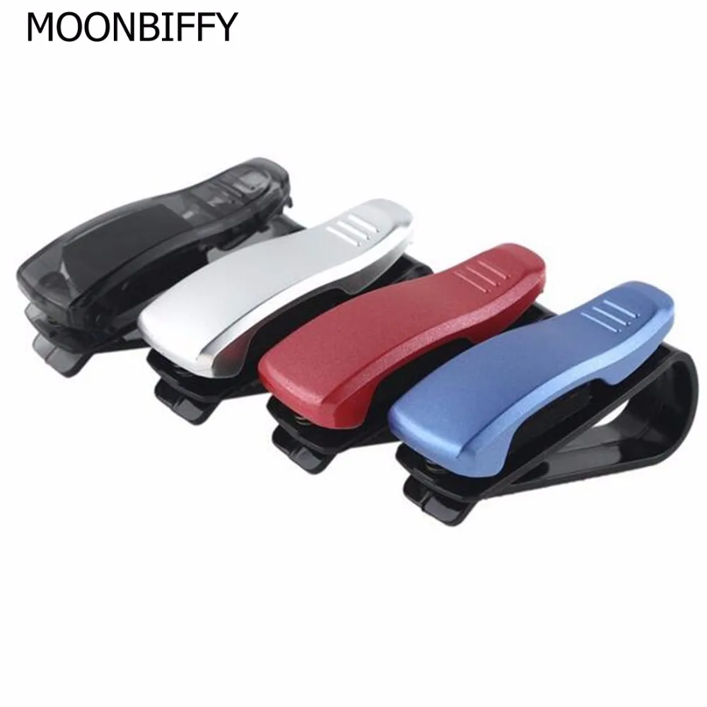 MOONBIFFY 1 шт., автомобильный аксессуар, солнцезащитный козырек, солнцезащитные очки, очки, ручка для карт, Abs, портативный зажим, держатель билета, подставка