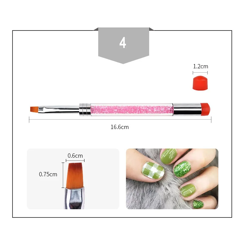 Dual-ended Silicone Stamper Nail Brushes For UV Drawing Sculpture Liner Painting Pen Gradient Stamping Manicure Tools | Красота и