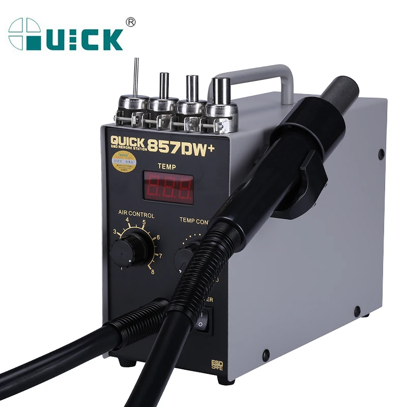 QUICK 857DW + паяльная станция 580 Вт пистолет горячего воздуха с винтовым ветром SMD BGA