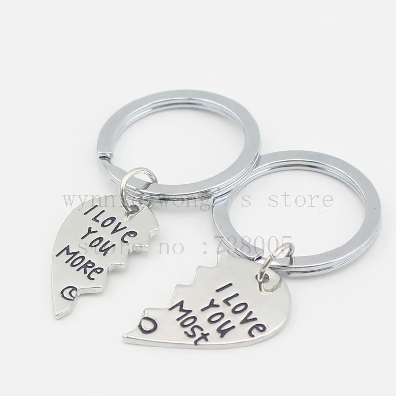 Новинка 2016 ожерелье из 2 частей Я тебя люблю больше брелоки ручной штамповки для