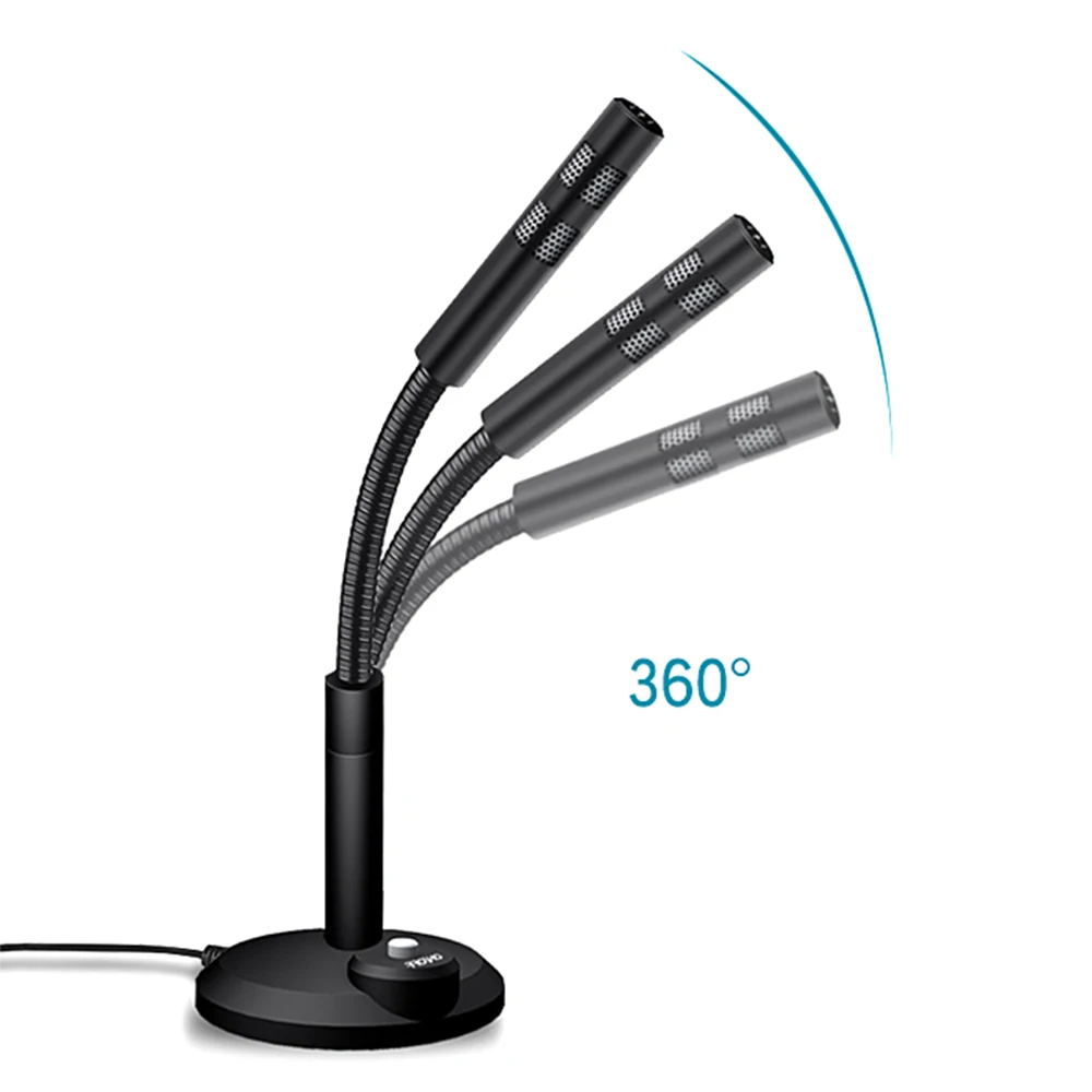 Цветной USB микрофон Запись голоса ABS + металлический шланг компьютера удобный