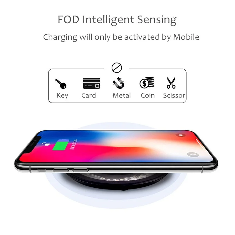 10 Вт Qi Беспроводной Зарядное устройство для iPhone X/8 Видимый быстро зарядки samsung Galaxy