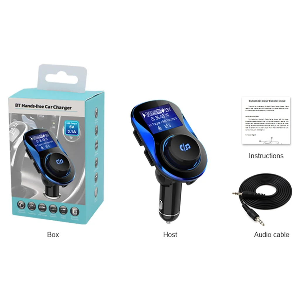Универсальный автомобильный беспроводной Bluetooth FM модулятор с двумя USB портами