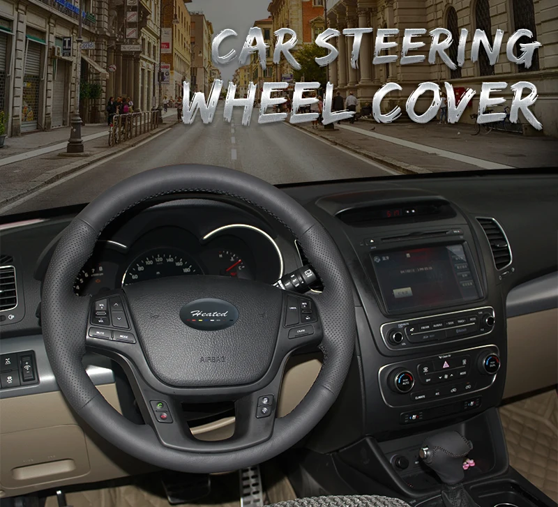 Наппа кожа стежка на автомобиле руля Обложка для Kia Sorento 2009- KIA Cadenza K7 2011- коса на руль