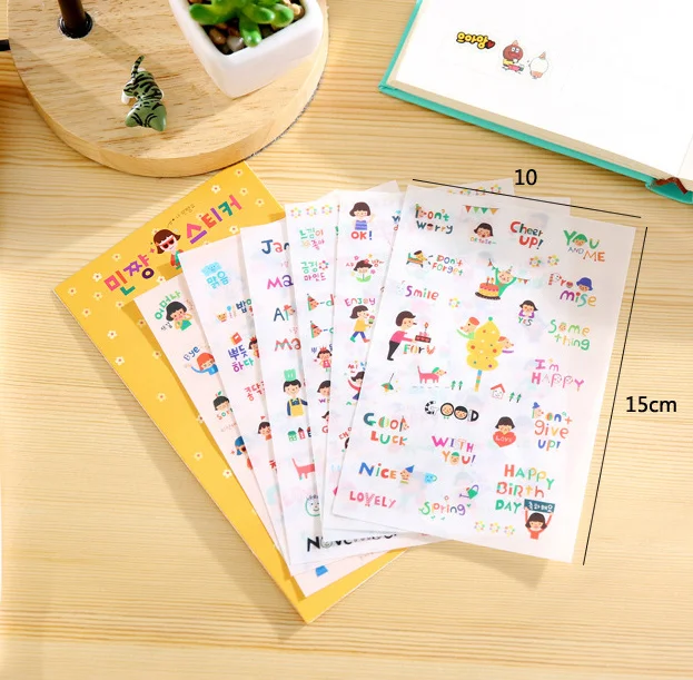 

6pcs Lovely girl pvc diy decoration sticker for album scrapbooking stationery diary sticker gift for kids