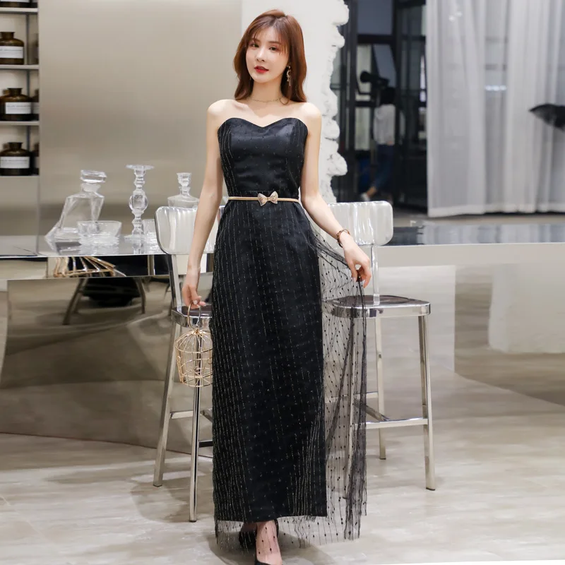 M- XXXXL Sweetheart Off Shoulder Long Party Dresses Plus Size Strapless Ankle Length Dress Lurex Tulle J527 | Женская одежда