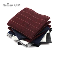 high quality striped pocket square for men suits cotton hankerchief business hanky casual solid mens handkerchiefs scarves