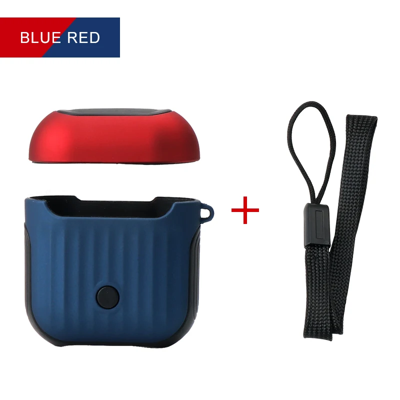 blue red IKSNAIL для AirPods чехол Защитный силиконовый чехол беспроводной синий чехол для наушников противоударный чехол для наушников для Apple Airpod - Цвет: blue red