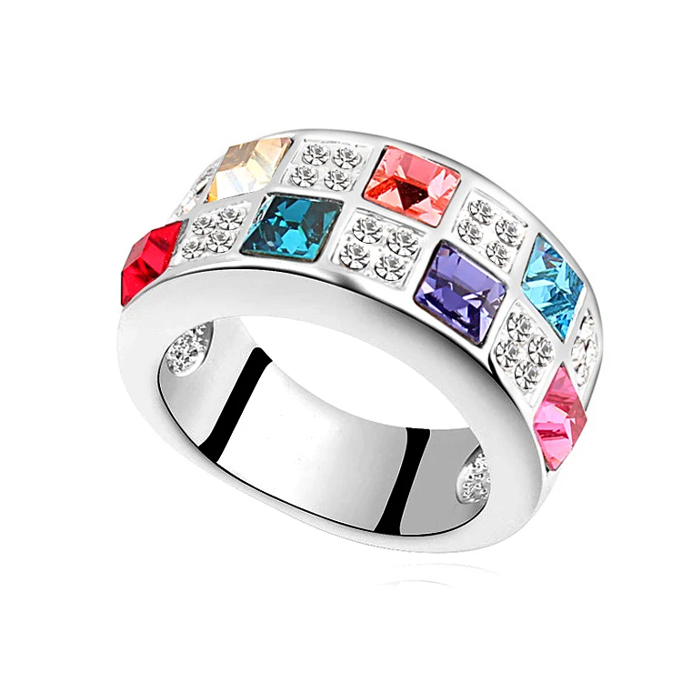 03 С кристаллами кольца swarovski женские Anel Роскошные романтические коктейльные кольца для женщин вечерние ювелирные изделия наивысшего качества оптом - Цвет основного камня: 03