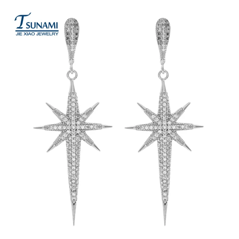 Известный бренд микро инкрустированные серьги из циркона для женщин/девочек
