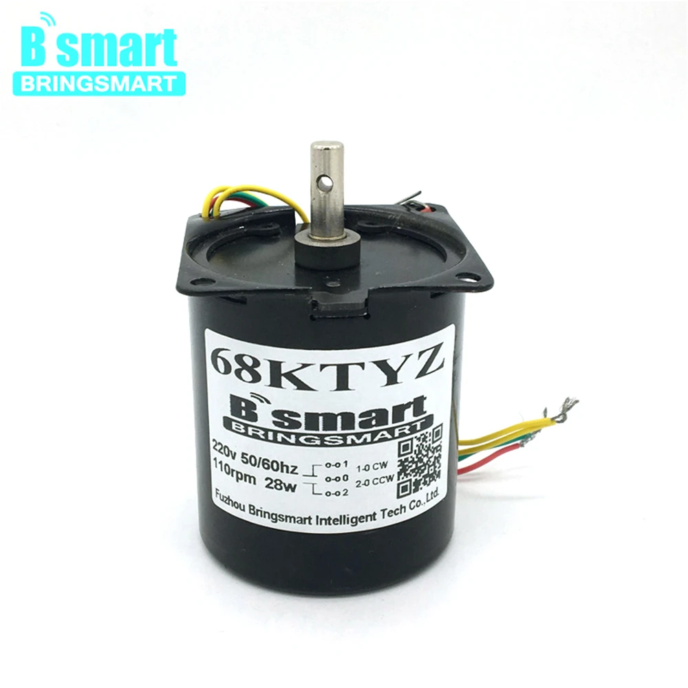 Синхронный двигатель переменного тока Bringsmart 68KTYZ 220 В реверсивный редуктор с