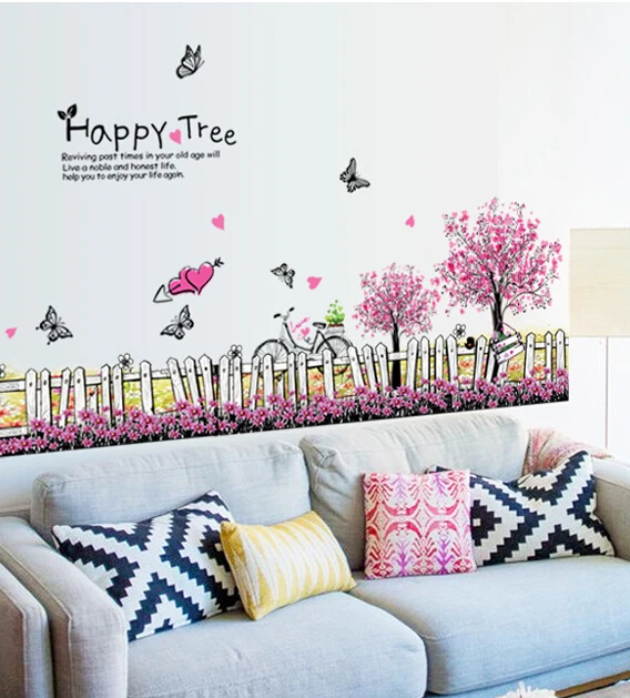 

Hot style wholesale sell like hot cakes Happy tree play crural line Sitting room adornment bedroom can remove the wall stickers
