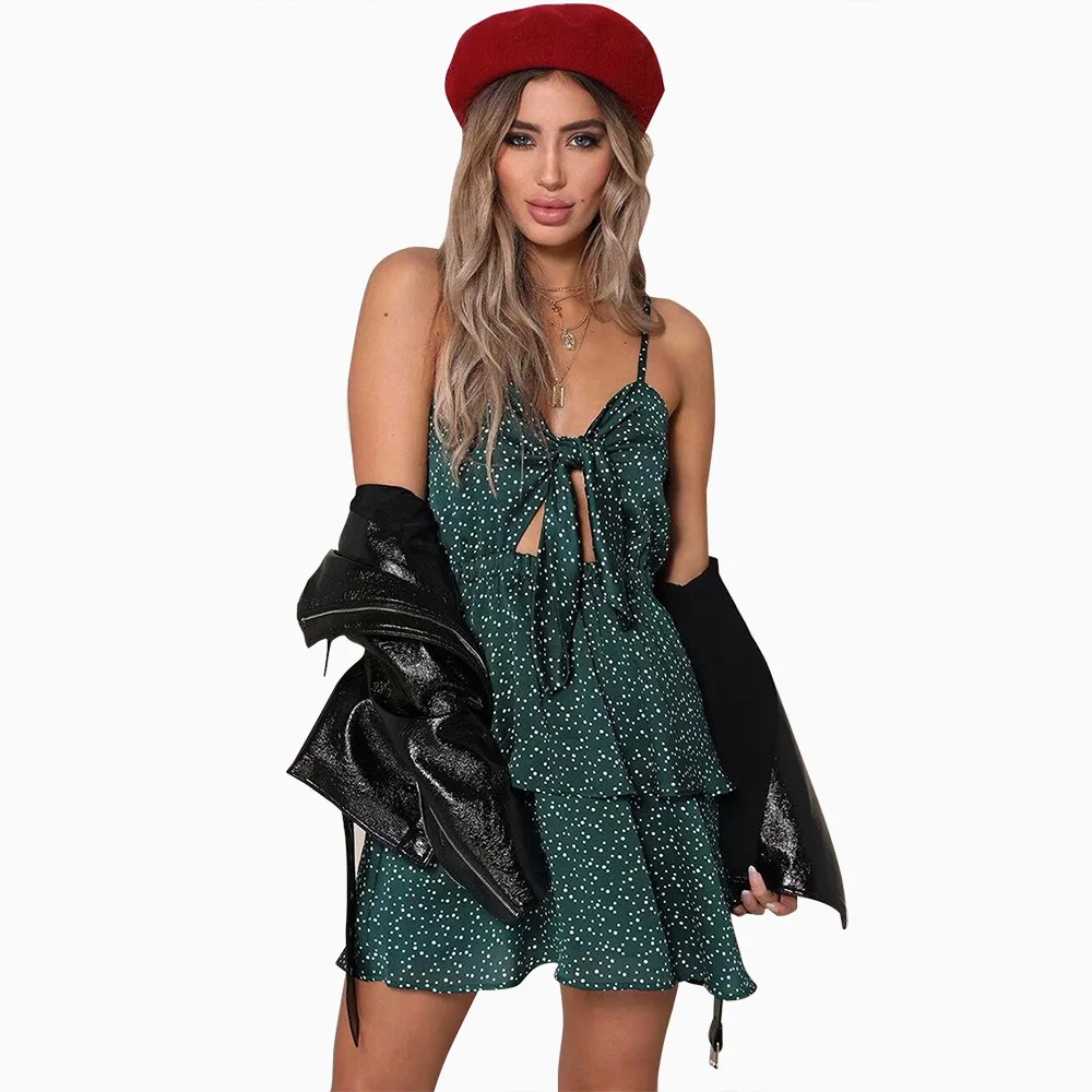 2019 для девочек желтое летнее платье Спагетти ремень галстук бабочка пикантная