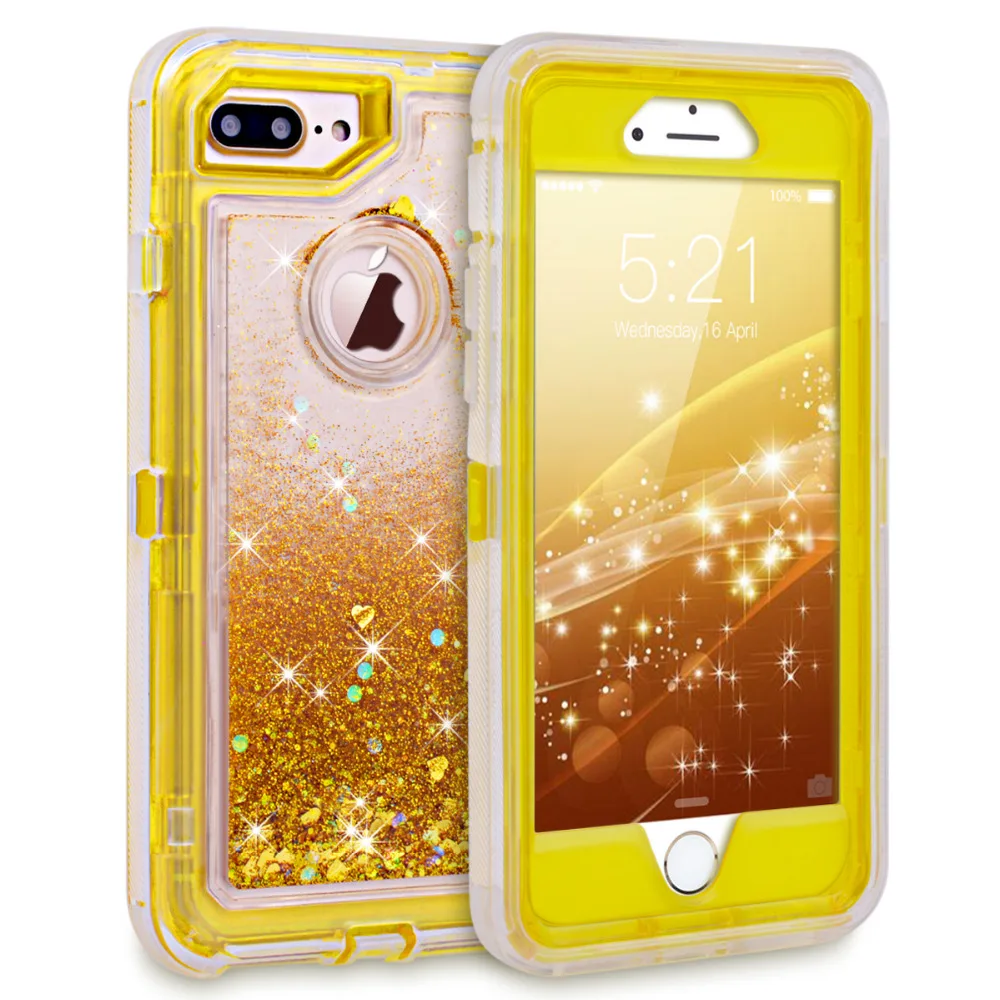 GrandEve 3 в 1 зыбучий песок для iPhone 7 чехол Bling liquid Crystal Dynamic все включено прозрачный из