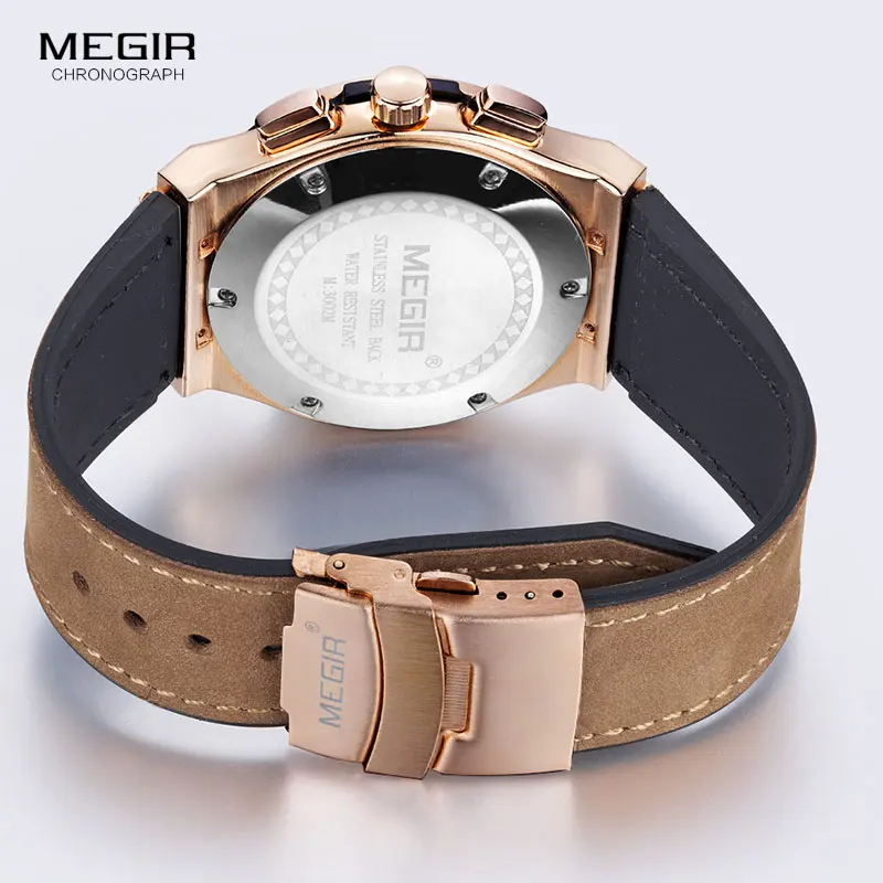 Часы Megir женские кварцевые роскошные брендовые дизайнерские золотистые с