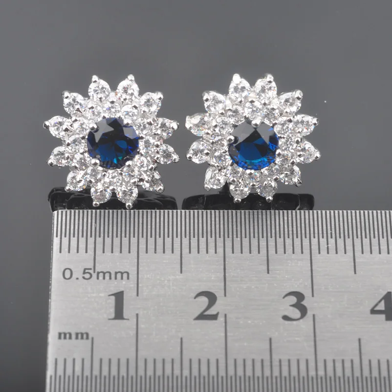 Женский комплект украшений сережки/подвески/ожерелья/кольца с белым фианитом и