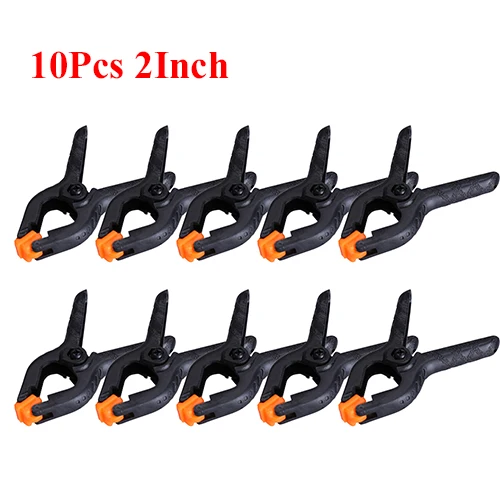 10pcs 2inch 2/3/4/6/9 дюймов Регулируемый Пластик Пружинные зажимы для плотничьи инструменты для работы с деревом рабочих инструментов тиски для плотницкой работы Ferramentas Outils - Цвет: 10pcs 2inch