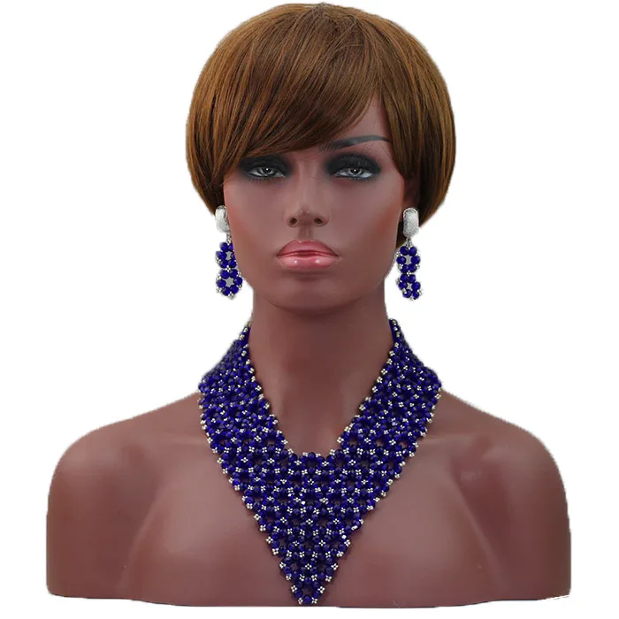 Комплект из колье и серёг в африканском стиле|necklace set|crystal necklace setnecklace set silver |