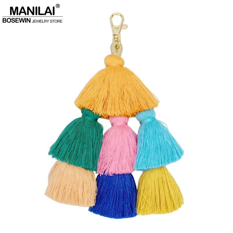 Женский хлопковый брелок ручной работы 190 мм|bag pendant|tassel key chaincharm keychain |