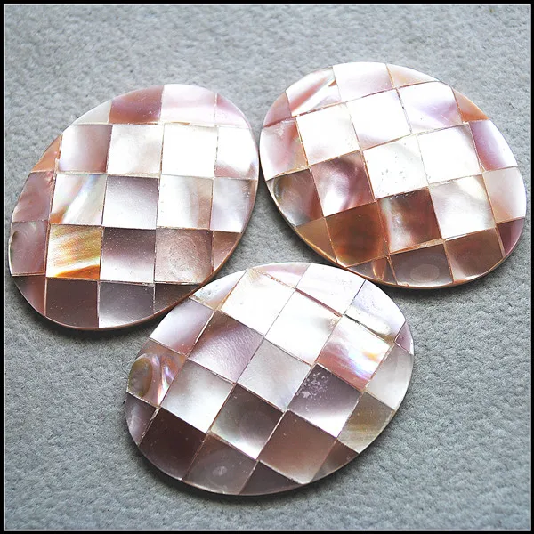 2 шт. кабошоны из натуральной розовой ракушки перламутровые Кабошоны размер 30x40