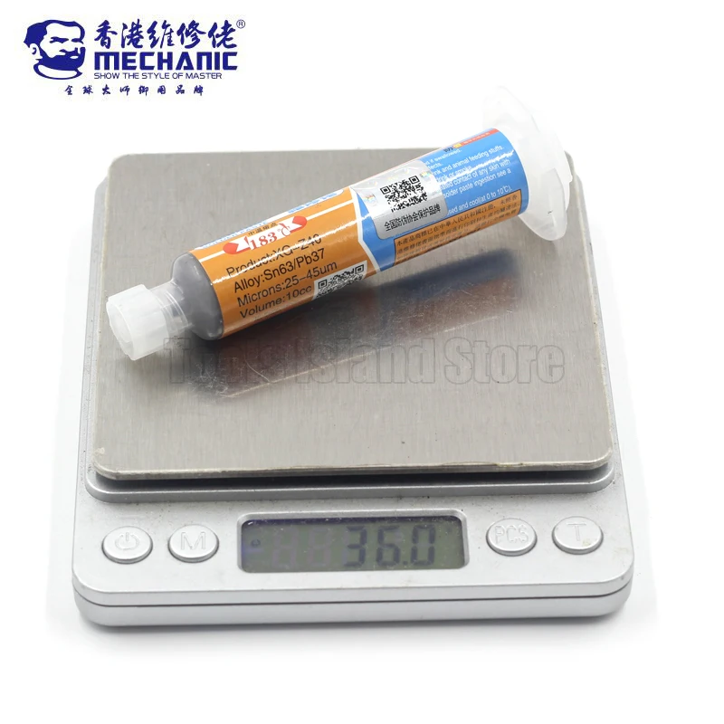 Механик 10 шт./лот XG Z40 припоя паяльной пасты поток Sn63/Pb37 25 45um шприц для PCB SMD