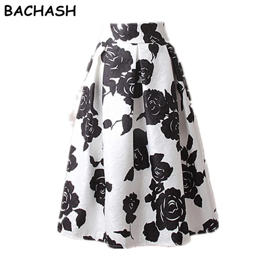 Женская Плиссированная Юбка миди с высокой талией и цветочным принтом|skater skirt|midi