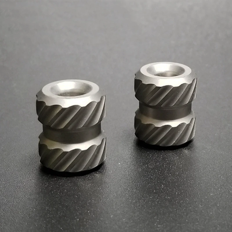 Серый титановый сплав TC4 нож бусины EDC инструмент DIY римская колонна Паракорд шарик спрей песок мыть