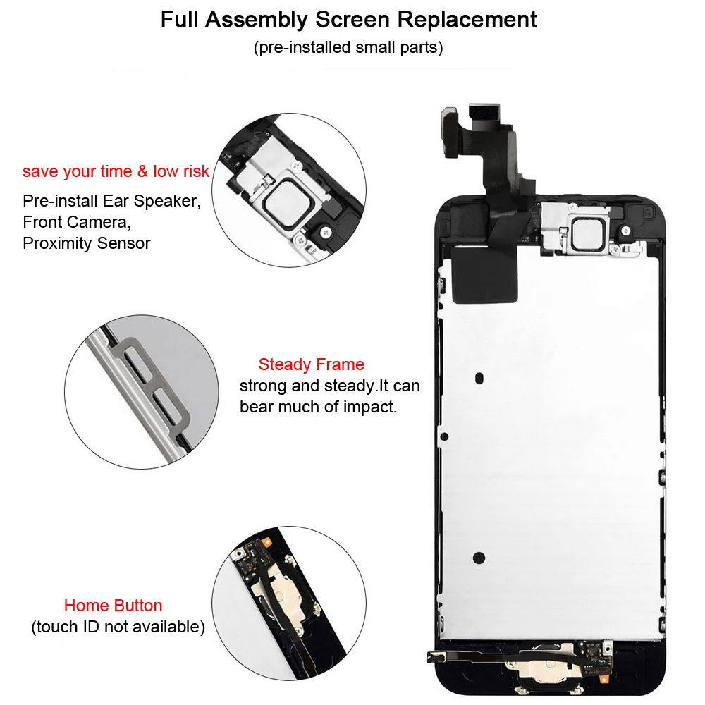 Для Apple iPhone 5S ЖК дисплей качество AAA сенсорный экран дигитайзер полная сборка для