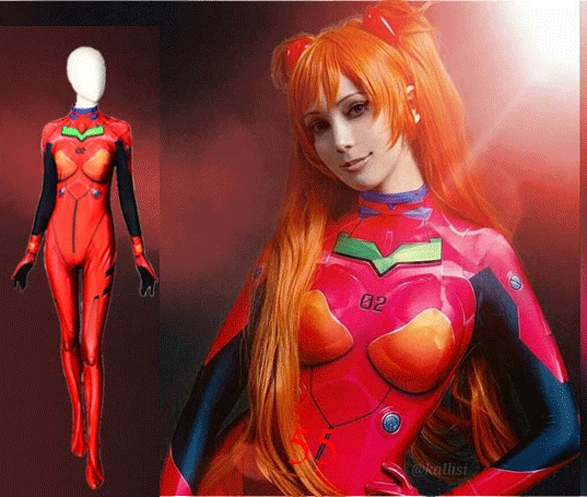 Костюм для косплея Soryu Asuka Langley женские костюмы на Хэллоуин из спандекса 3D| |