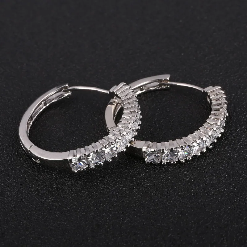 Предложение 2019 на день матери простые серьги с серебряным покрытием и фианитами